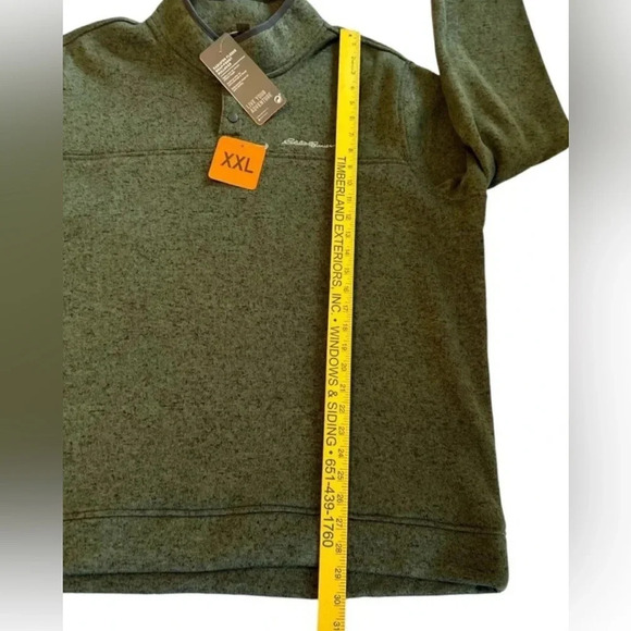 NWT Eddie Bauer Radiator Fleece Snap Front Pull over Men's Heather Green Sz XXL - Picture 13 of 14